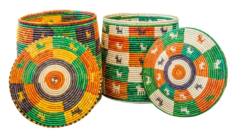 HAND WOVEN LAUNDRY LID BASKETS (NCAU)
